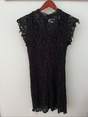 Velvet by Graham & Spencer Black Crocheted Midi Dress